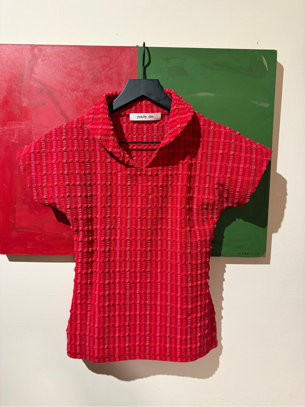 NEW Peachy Den Cindy Polo Top in Red Lipstick